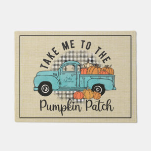 Blue Truck Pumpkin Patch Buffalo Karierter Fall Fußmatte