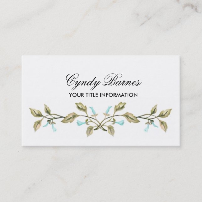 Blue Trumpet Vine Business Card Visitenkarte (Vorderseite)