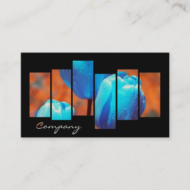 Blue Tulips Business Card Visitenkarte (Vorderseite)
