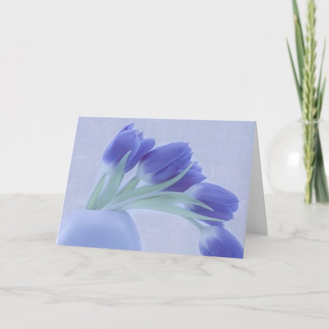 Blue Tulips Still Life Karte (Vorderseite)