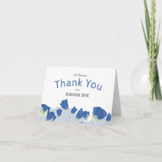 Blue Tulips Sweet 16 Danke Karte