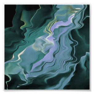 Blue Turbulence Acrylic Pour Abstrakt Art Fotodruck