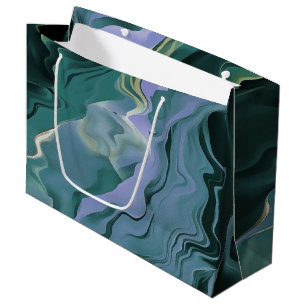 Blue Turbulence Acrylic Pour Abstrakt Art Große Geschenktüte
