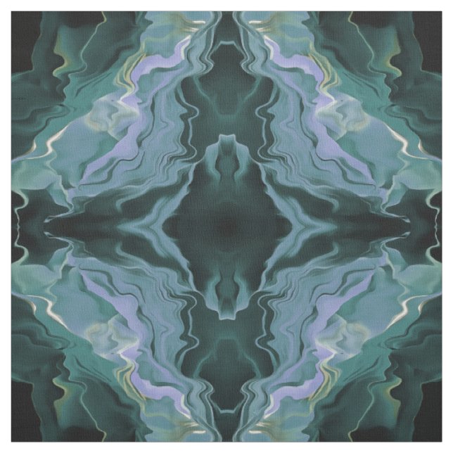 Blue Turbulence Acrylic Pour Abstrakt Art Stoff (Muster)