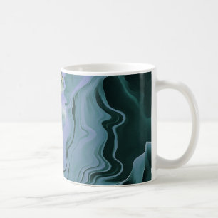 Blue Turbulence Acrylic Pour Abstrakt Art Tasse