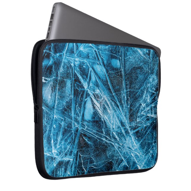 Blue Türkis Abstrakt Ice Laptopschutzhülle (Vorne Rechts)