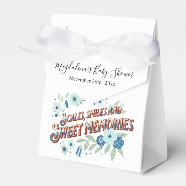 Blue Türkise Green Blume Dragon Baby Dusche Geschenkschachtel (Vorderseite)