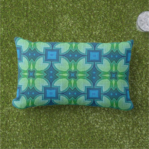 Blue Türkise Lime Green Angesagt Orient Tribal Art Kissen Für Draußen