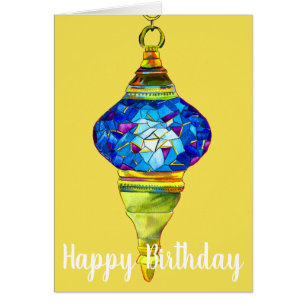 Blue Turkish Lamps mosaic art watercolor