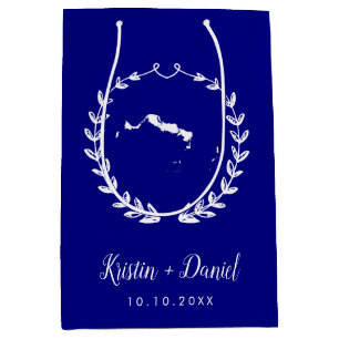 Blue Turks und Caico Map Wedding Welcome Swag Mittlere Geschenktüte