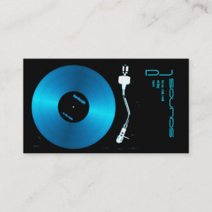 Blue Turntable dj Visitenkarte