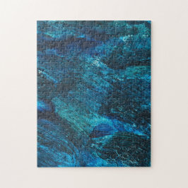 Blue Turqouise Glitzer Brush Stroke Puzzle