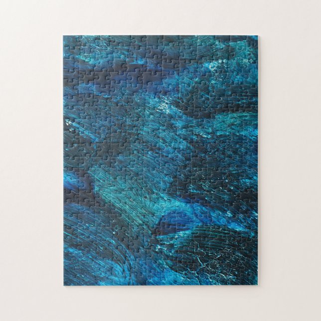 Blue Turqouise Glitzer Brush Stroke Puzzle (Vertikal)