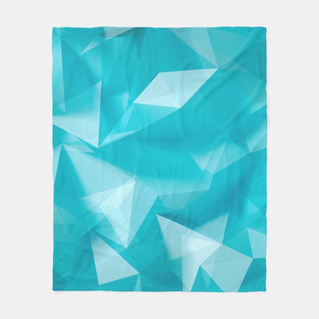 Blue, turquoise background with crystals, triangle fleecedecke (Vorderseite)
