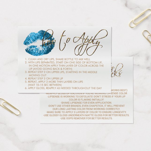 Blue Turquoise Glitzer Lips 2 - Anwenden (Büro)