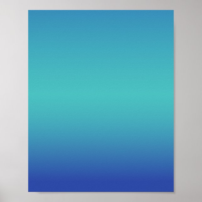 Blue Turquoise Ombré Poster (Vorne)