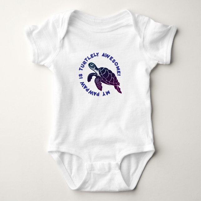 Blue Turtle PAWPAW Baby Strampler (Vorderseite)