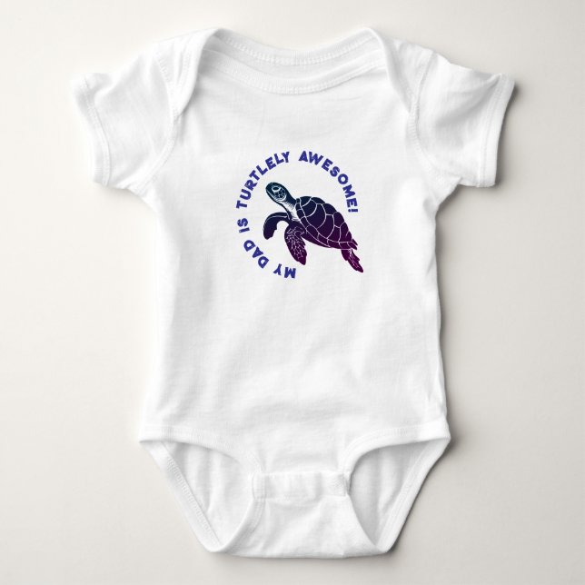 Blue Turtle VATER Baby Strampler (Vorderseite)