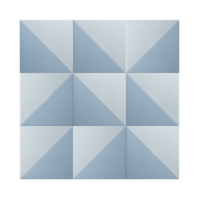 Blue Two Tone Triangle Design Fliese (blue gray triangle pattern ceramic tiles)