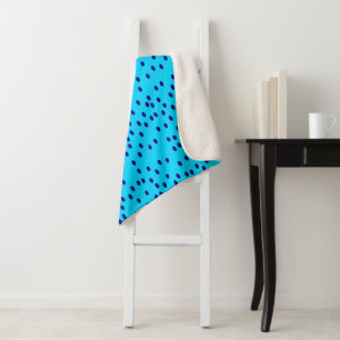 Blue Two Toned Polka Dots Sherpadecke