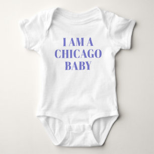 Blue Typografy Chicago Baby Clothing Baby Strampler