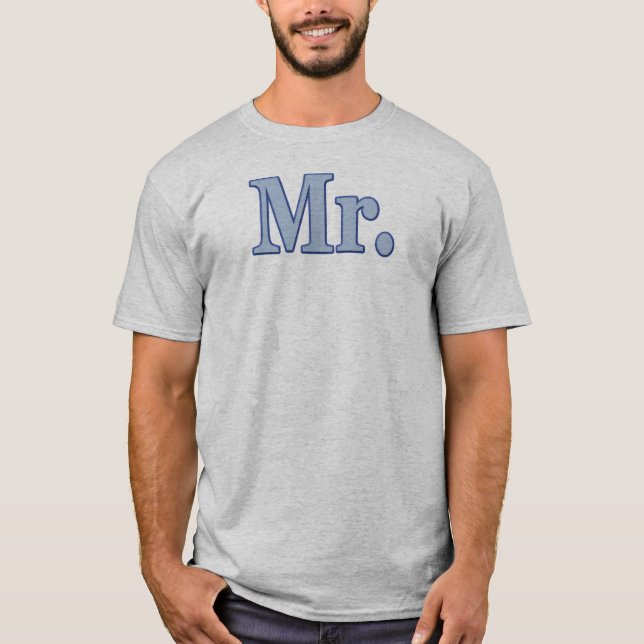 Blue Typografy Design MR T-Shirt (Vorderseite)