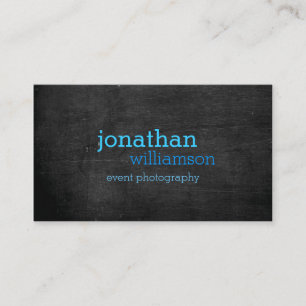 Blue Typografy II auf Black Wood Business Card Visitenkarte