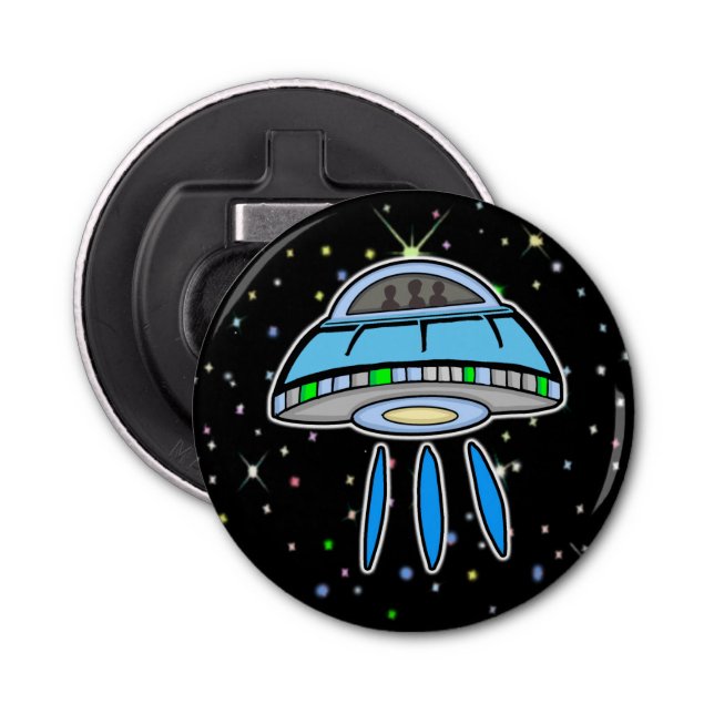 Blue UFO mit Starnight Outer Space Flaschenöffner (Vorderseite)