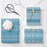 Blue Ugly Christmas Sweater Geschenkpapier Set<br><div class="desc">Ein Muster von blauen und weißen Schneeflocken schmückt diese "hässlichen Weihnachtspullover" Geschenktücher. Niedlich genug,  um für jedes Urlaubsgeschenk zu verwenden,  aber Campy genug,  um auch als lustige Geschenkpackung zu verwenden.</div>
