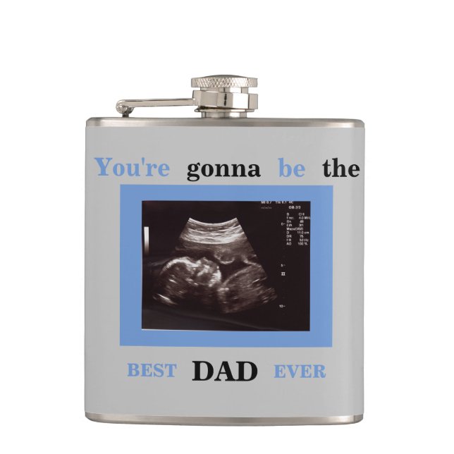 Blue Ultrasound Foto You"re Gonna be Best Vater Flachmann (Vorderseite)