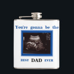 Blue Ultrasound You"re Gonna be the Best Vater Flachmann<br><div class="desc">Sie werden der beste Vater je Ultrasound Royal Blue und Weiß Flasche. Ultraschall-Foto.</div>