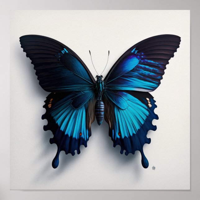 Blue Ulysses Butterfly Art Print Poster (Vorne)