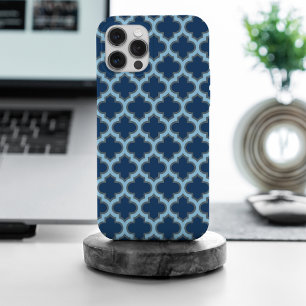 Blue und Baby Blue Trellis, Lattice, Quatrefolie Case-Mate iPhone Hülle