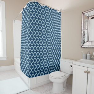Blue und Baby Blue Trellis, Lattice, Quatrefolie Duschvorhang