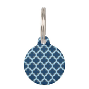 Blue und Baby Blue Trellis, Lattice, Quatrefolie Haustiermarke