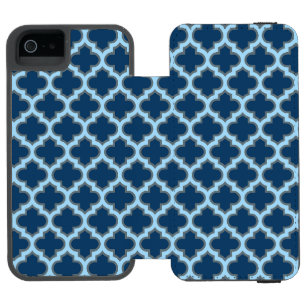 Blue und Baby Blue Trellis, Lattice, Quatrefolie Incipio Watson™ iPhone 5 Geldbörsen Hülle