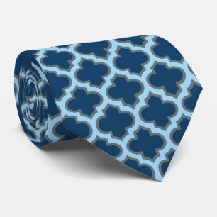 Blue und Baby Blue Trellis, Lattice, Quatrefolie Krawatte