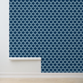Blue und Baby Blue Trellis, Lattice, Quatrefolie Tapete