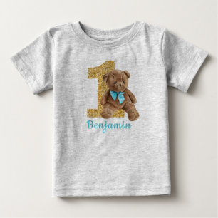 Blue und Gold 1. Geburtstag Teddy Bear Baby T - Sh T-shirt
