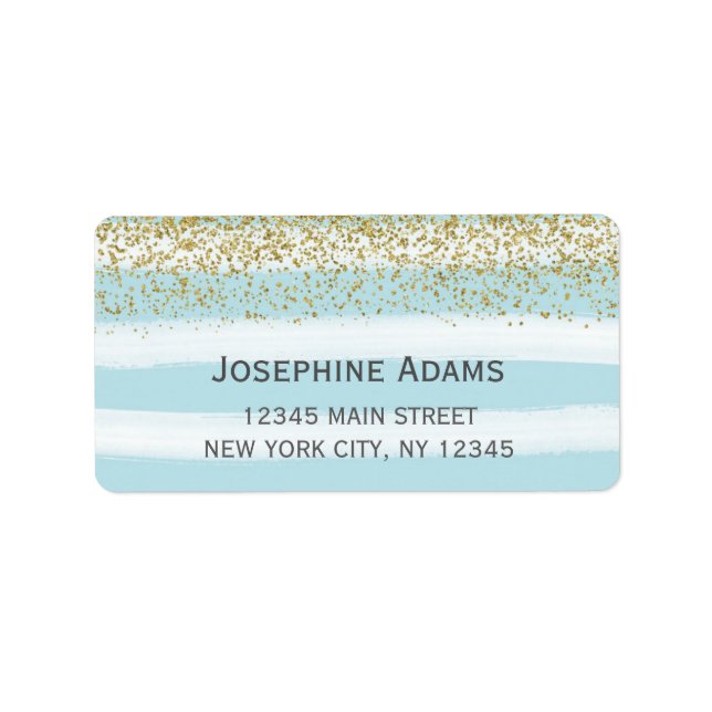 Blue und Gold Address Labels Adressaufkleber (Vorne)
