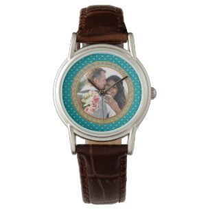 Blue und Gold Verziert Armbanduhr