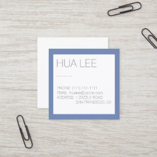 Blue und Grau Chic Business Card Quadratische Visitenkarte