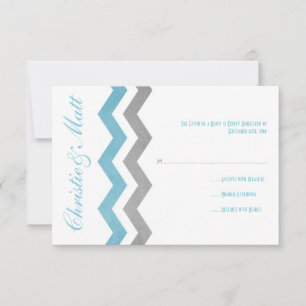 Blue und Gray Zig Zag Wedding RSVP