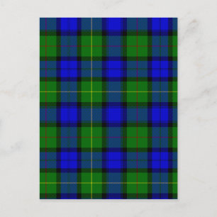 Blue und Green Clan Farquharson Tartan Postkarte