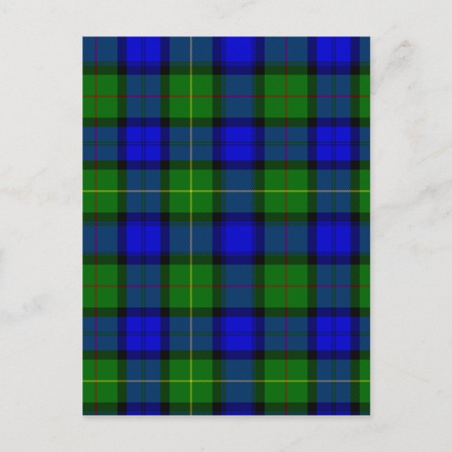 Blue und Green Clan Farquharson Tartan Postkarte (Vorderseite)