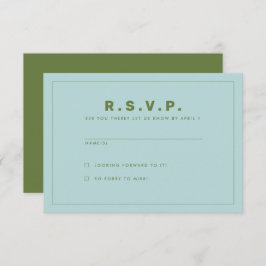 Blue und Green Wes Anderson Inspirierte RSVP-Karte Einladung