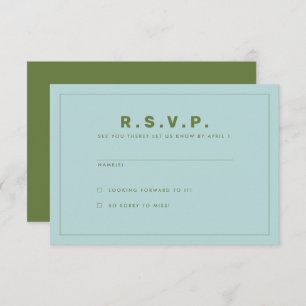 Blue und Green Wes Anderson Inspirierte RSVP-Karte Einladung