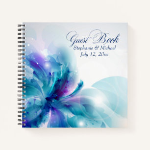Blue und Lila Floral Wedbook Notizbuch
