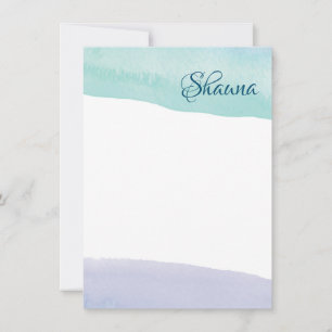 Blue und Lila Wash Note Card Mitteilungskarte