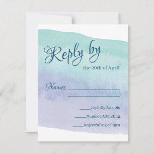 Blue und Lila Watercolor Wash RSVP-Karte RSVP Karte